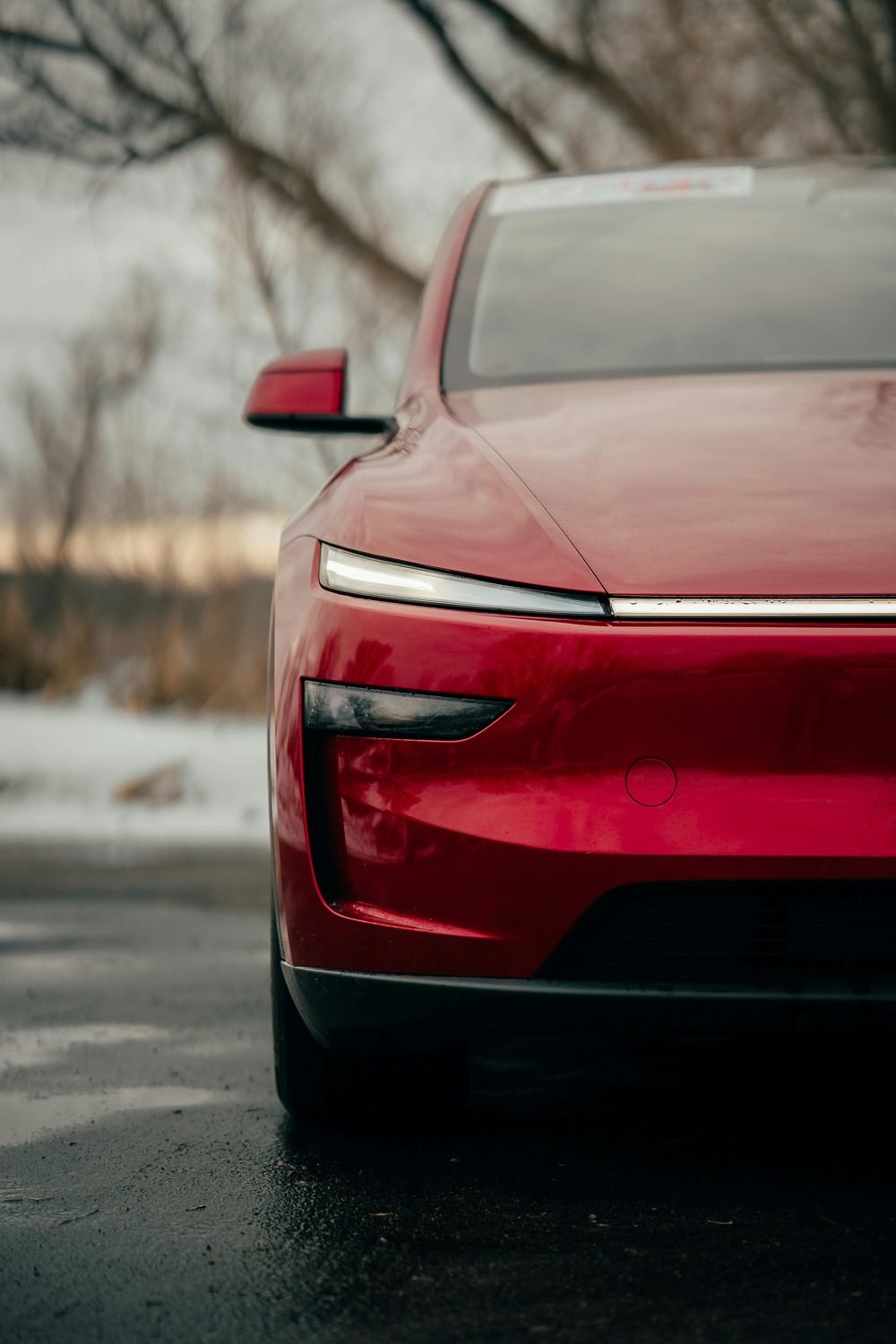 Sleek red sedan